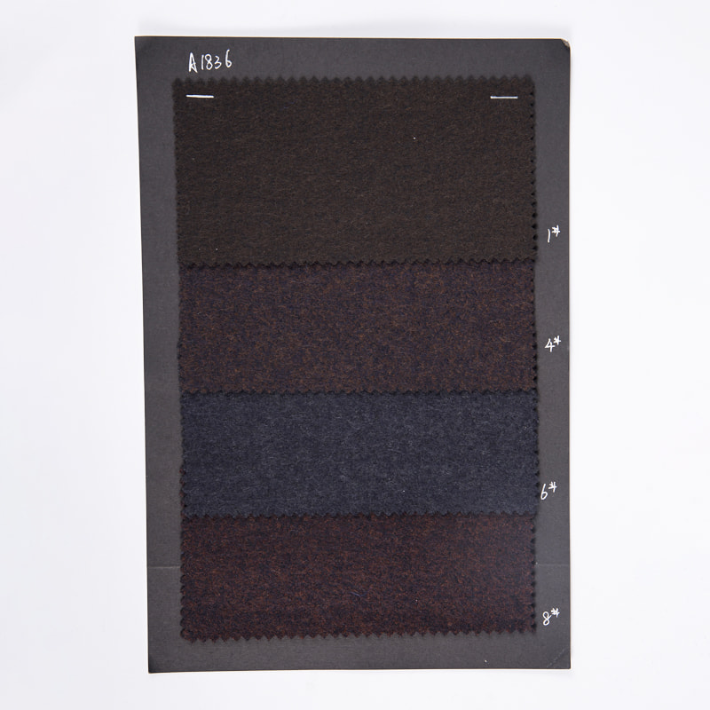 ผ้าฝ้ายขนสัตว์โพลีเอสเตอร์ถักผ้าแปรง Jacquard สำหรับเสื้อผ้า A1836-1/4/6/8