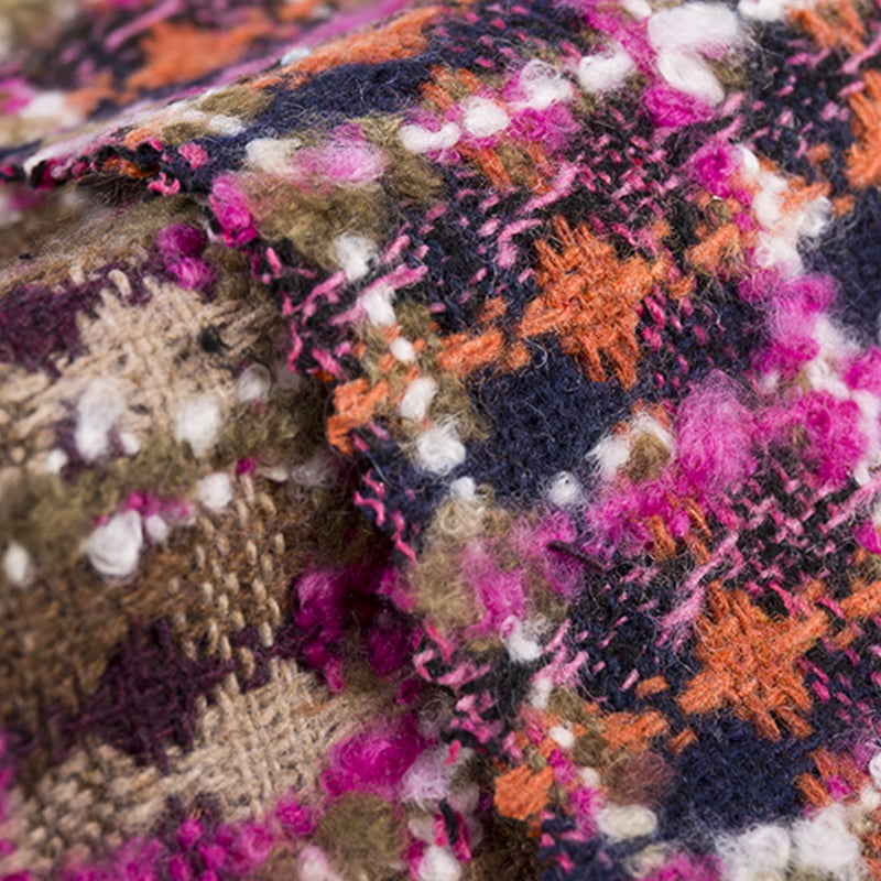 Boho Houndstooth Brush ทอผ้าขนสัตว์ผ้าทวีด 2071