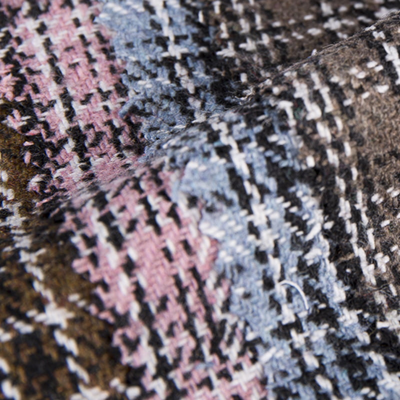 ผ้าทวีดลายตารางหมากรุกสีดำ 2134