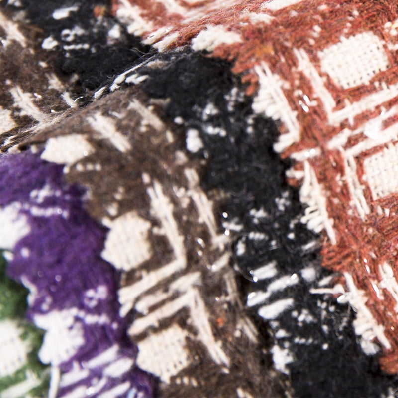 ตรวจสอบผ้าทวีด Jacquard ขนสัตว์เมทัลลิกเฮฟวี่เวทสำหรับเสื้อผ้าผู้หญิง 2430