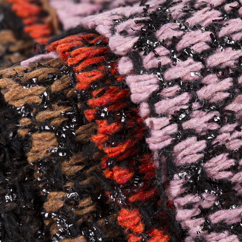 ผ้าแฟนซี ไหมพรม ลายตารางเพชร ทวีด 2504