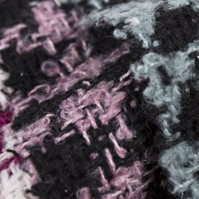 สเวตเตอร์ห่วงเส้นด้าย Houndstooth Wool Tweed ผ้า 2540