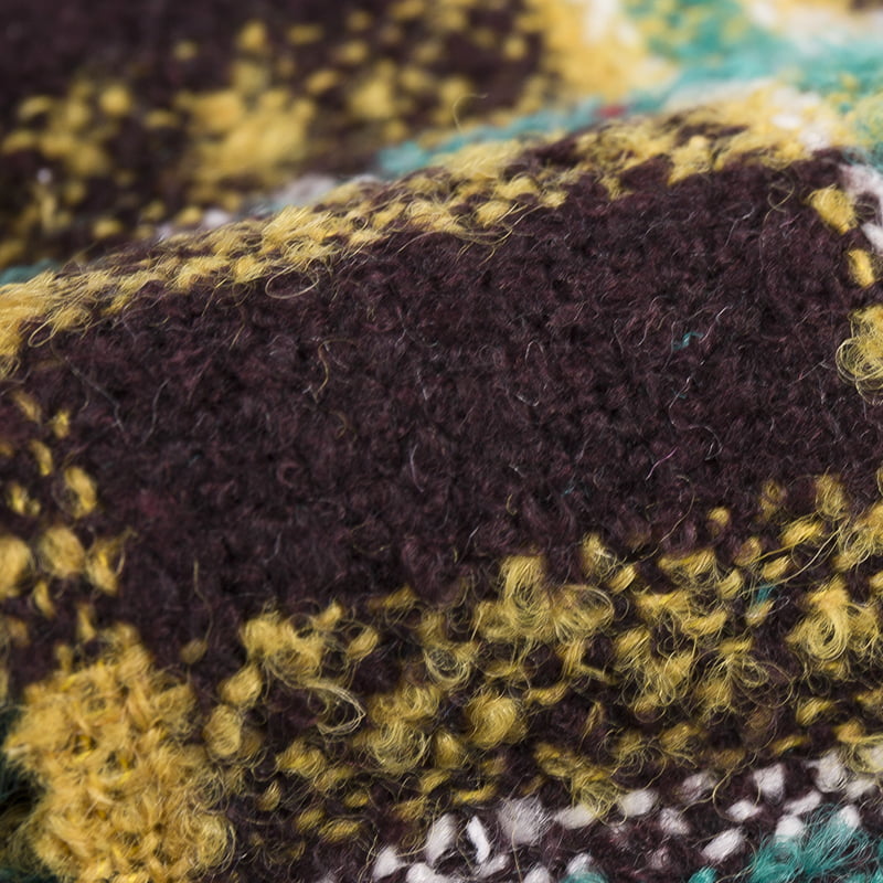 เส้นด้าย Jacquard Loop ผ้าขนสัตว์ทอผ้าทวีดสำหรับเสื้อ 3427