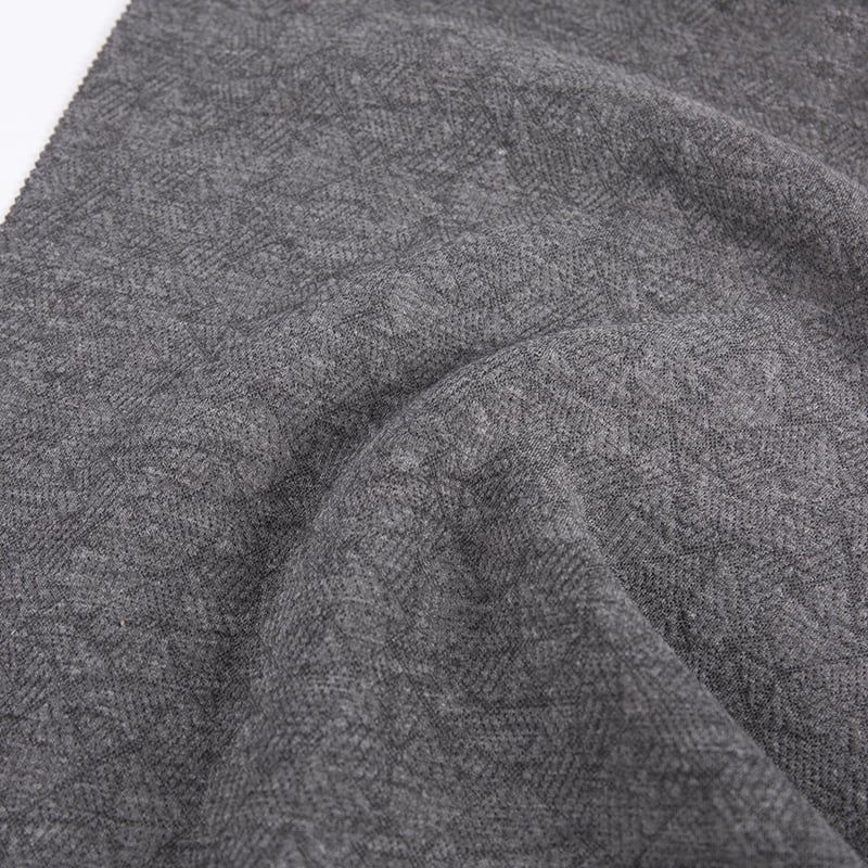 กังหันลมลายนูนถัก Jacquard โพลีเอสเตอร์วิสโคสสแปนเด็กซ์ผ้ากีฬาสำหรับเสื้อผ้า AW23026