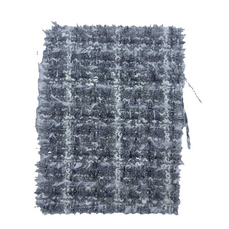 ผ้าทวีตลายนูนลายสก๊อตสีเทาเนื้อดีสำหรับเสื้อผ้าผู้หญิง 23503