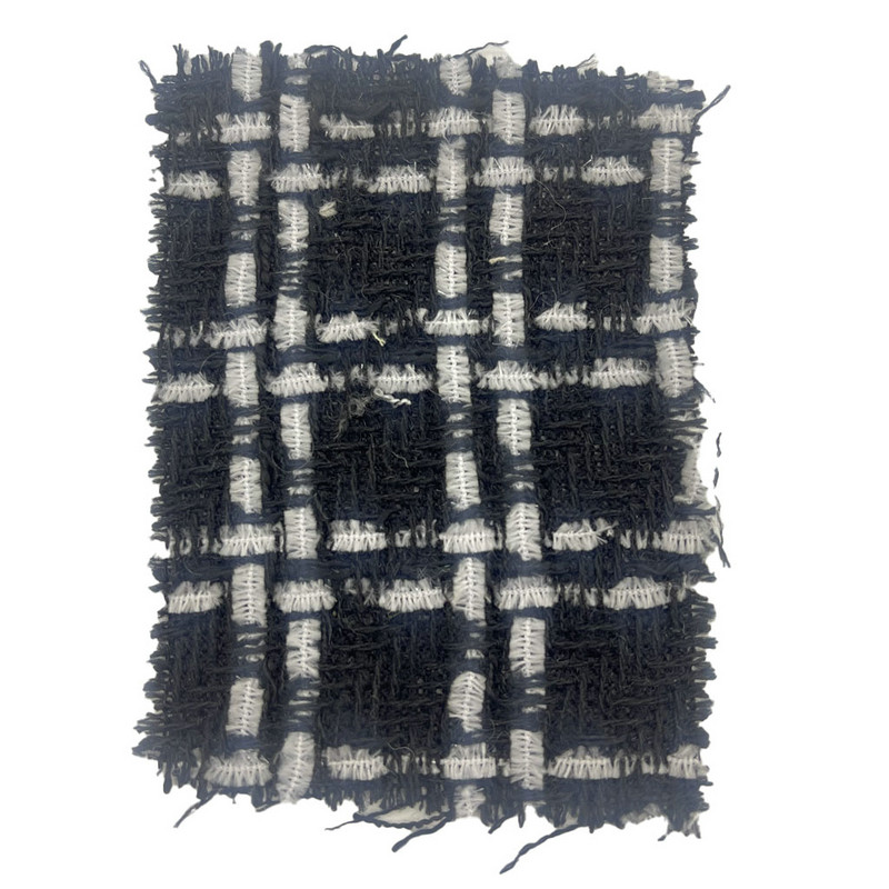 ผ้าทวีดลายสก๊อตผ้าขนสัตว์สีดำเหนือกาลเวลาสำหรับเสื้อผ้า 23545