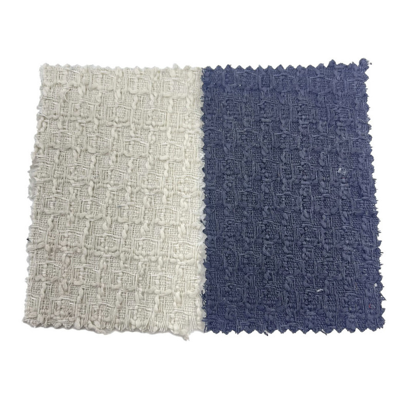 ลายนูนสีดำสีขาวลายตารางผ้าขนสัตว์ทวีดสำหรับเสื้อโค้ท 3786