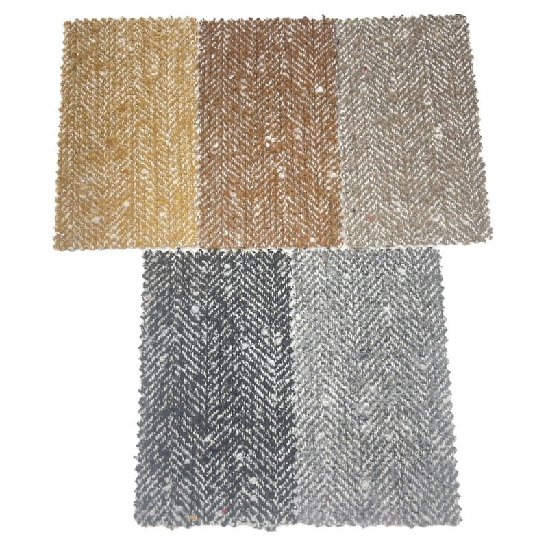 Bubble Herringbone สีเทาขนสัตว์สีขาวผ้าทวีดหนาสำหรับเสื้อผ้าในฤดูหนาว 3906