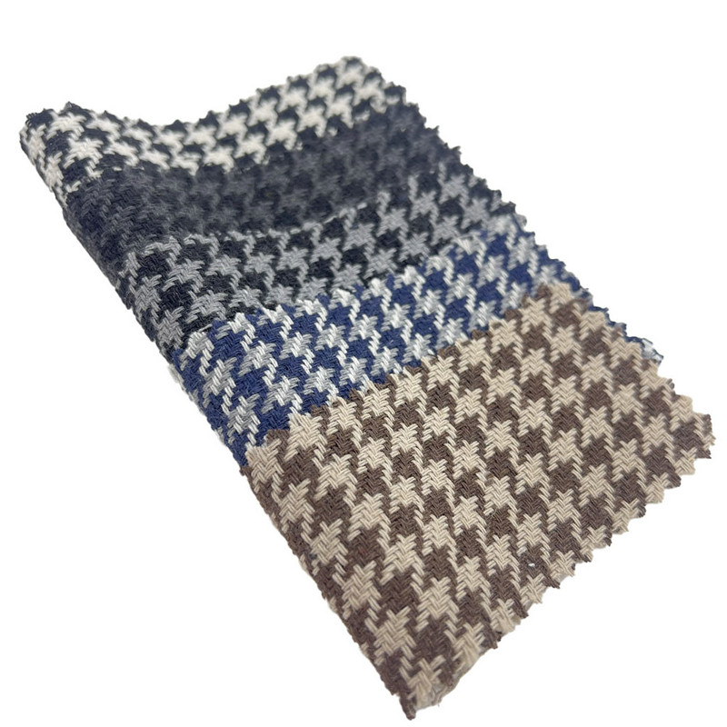 ผ้าทอผ้าขนสัตว์ Houndstooth สีเทาเข้มสำหรับเสื้อฮู้ด 3946