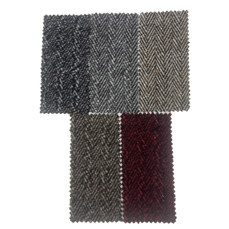 แปรงขนก้างปลาสีแดงสีดำผ้าทวีดหนาสำหรับเสื้อผ้า 4298